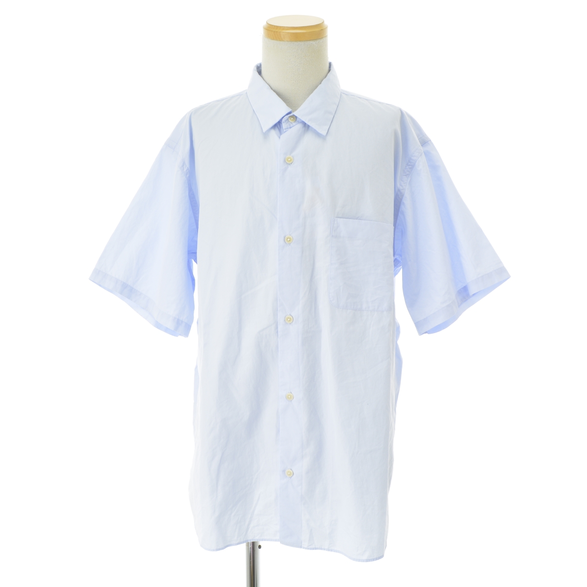 YAECA / 䥨θ12145 BUTTON SHIRT WIDE S/S SAX ܥ󥷥 磻 åȾµġרܺٲ