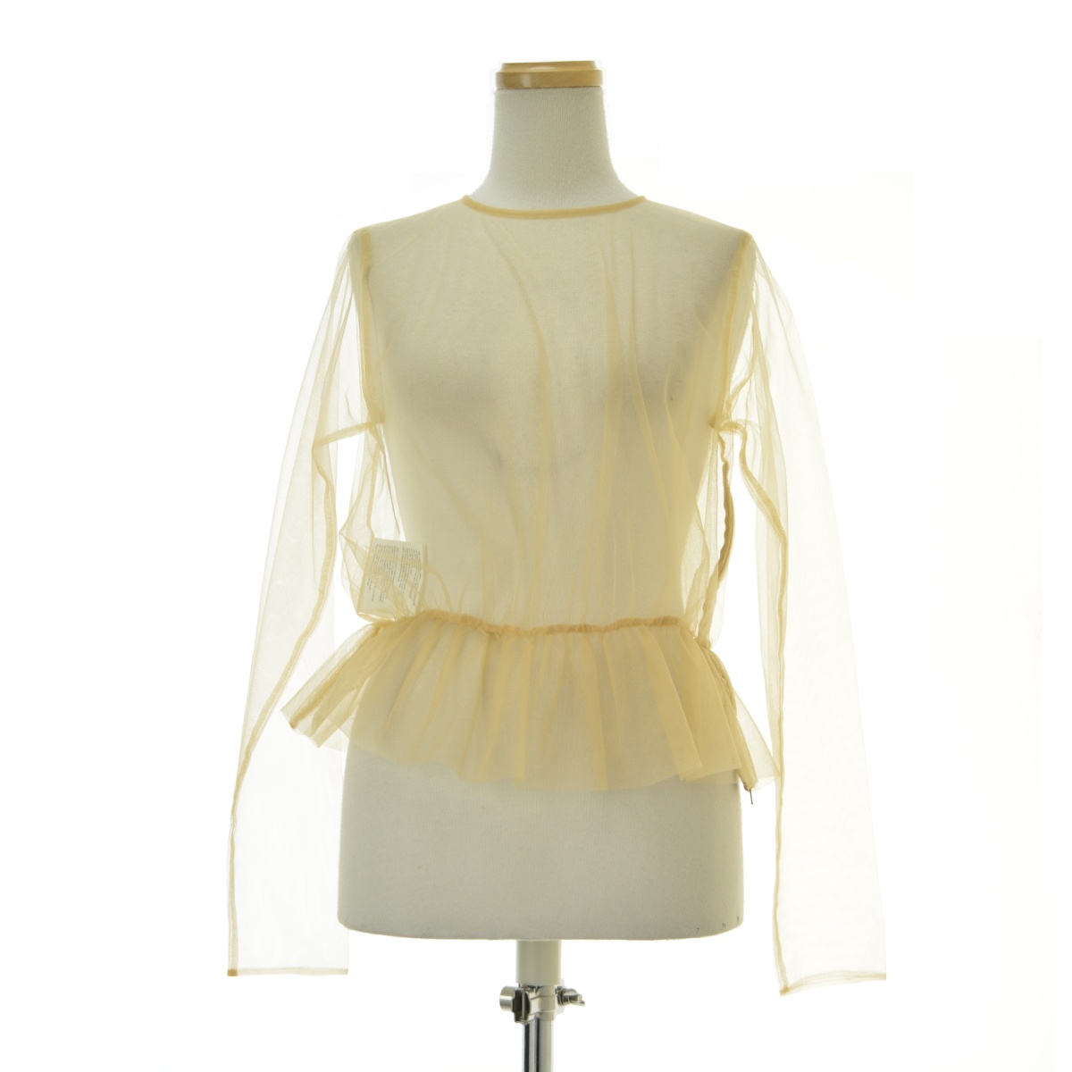 noir kei ninomiya / Υ  ˥ΥߥθAD2019 3D-T005 sheer jumper with gathered peplum waist 塼Ĺµ֥饦רܺٲ