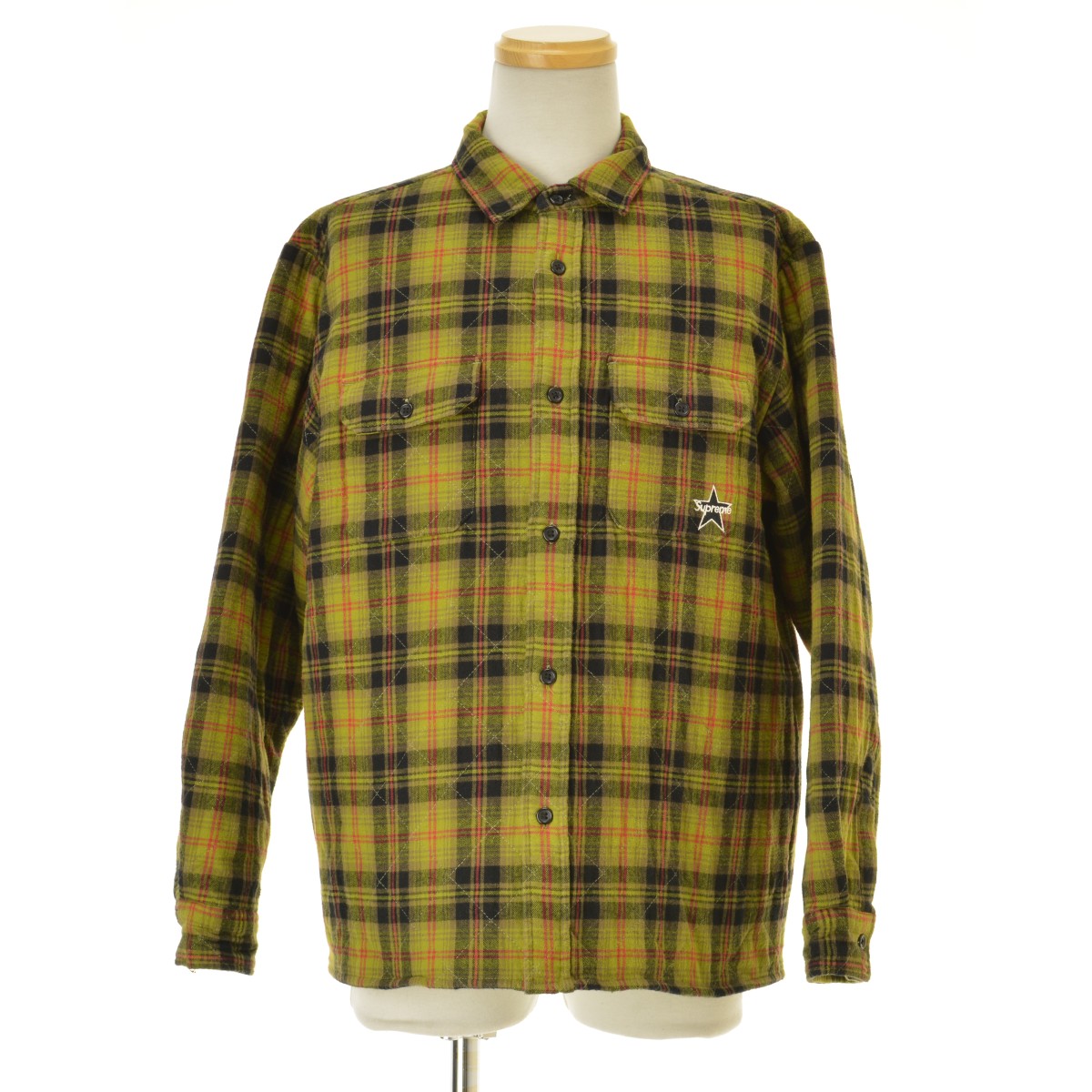 21aw supreme Quilted Plaid Flannel Shirt