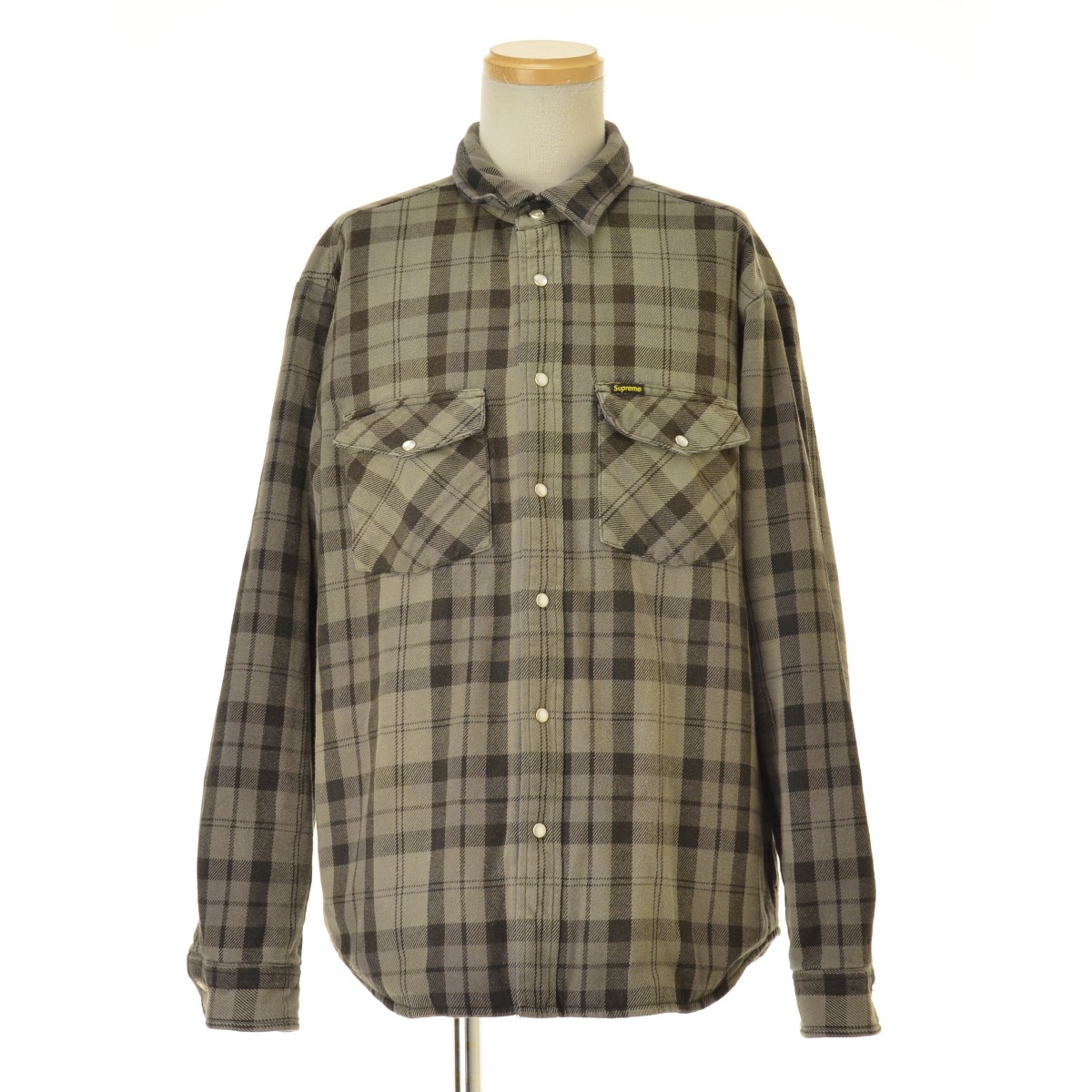 SUPREME / ץ꡼θ24SS Quilted Flannel Snap Shirt BlackĹµġרܺٲ