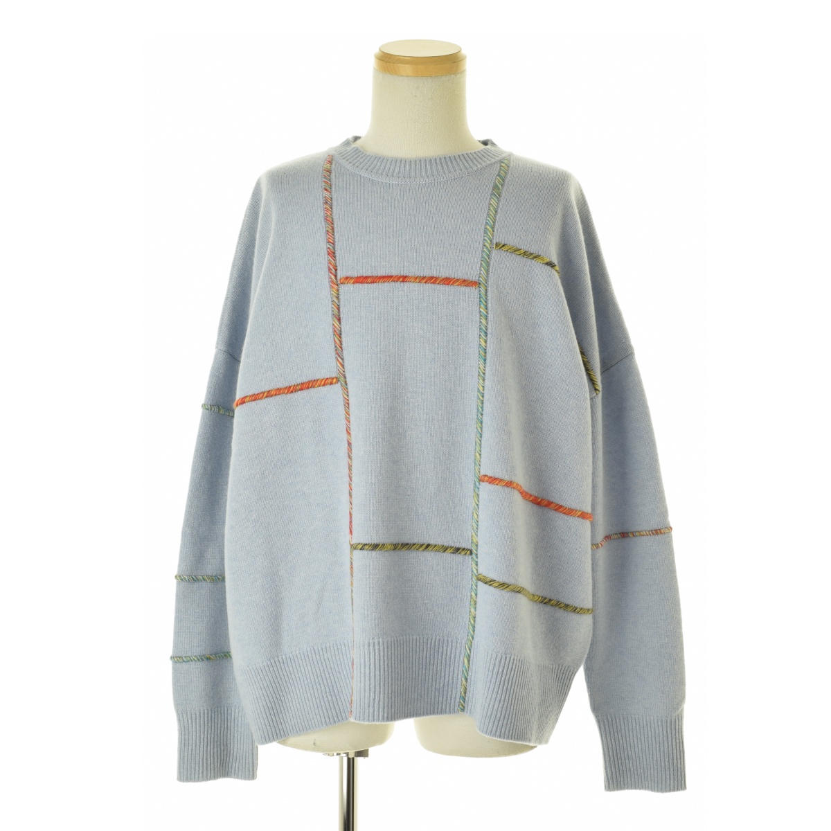 JW ANDERSON / ジェイダブリューアンダーソン KT0022YN0038804 PATCHWORK DARNING JUMPER  ウールカシミア 長袖ニットセーター -ブランド古着の買取販売カンフル