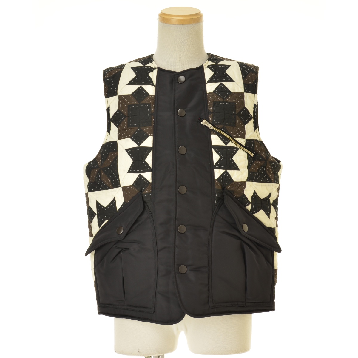【最終値下げ】KHOKI コッキ 21ss Crying Knit ベスト ブランド古着】KHOKI / コッキ 23aw-v-02 Hand patchwork quilted vest