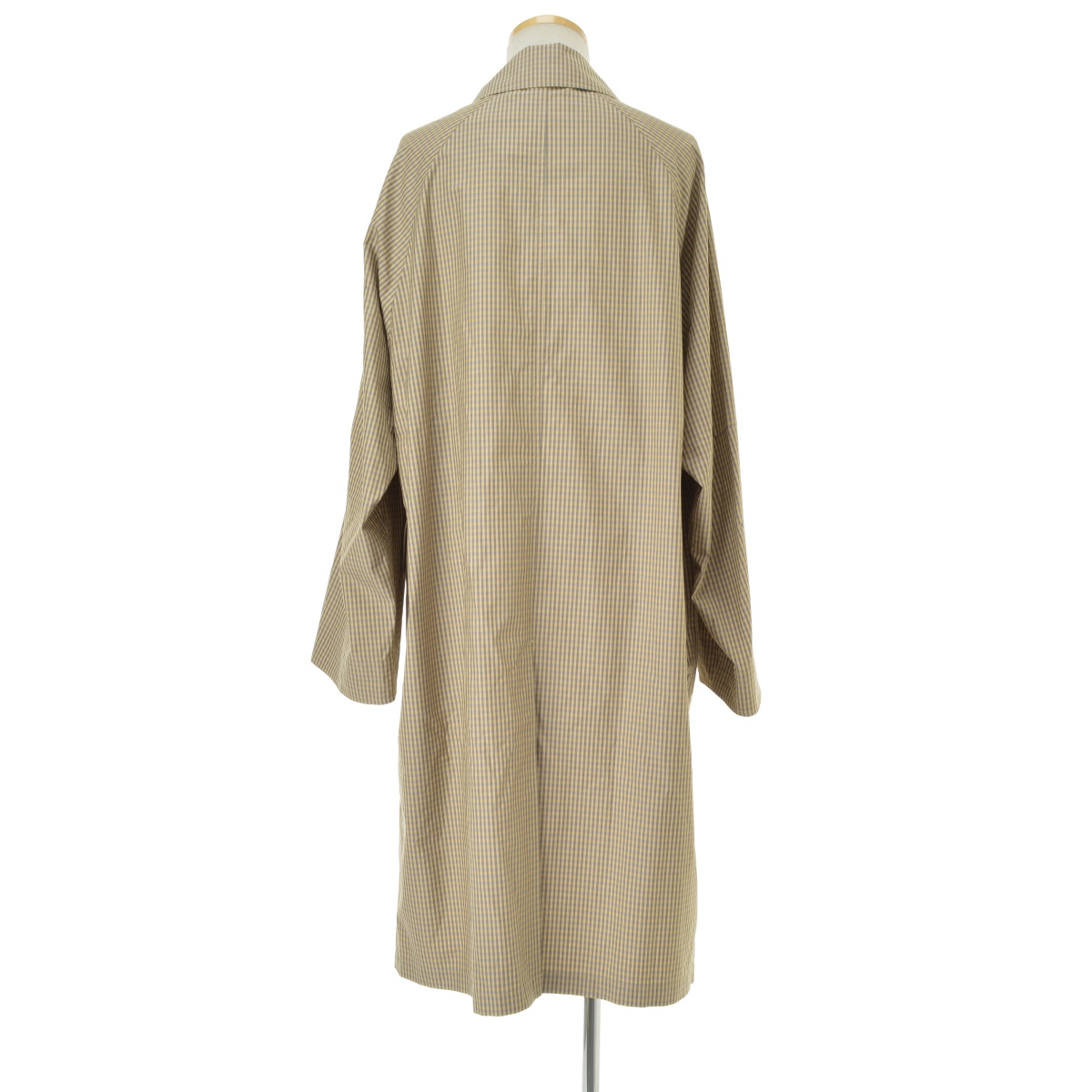 ブランド古着 Auralee オーラリー 19ss Finx Weather Cloth Check Coat フィンクスウェザークロス コットン チェック柄ステンカラー コート ステンカラーコート ブランド古着の買取販売カンフル