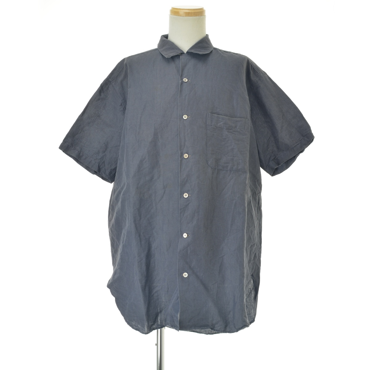 Y'S FOR MEN / ワイズフォーメン 80s 初期タグ コットンリネンオープンカラー 半袖シャツ -ブランド古着の買取販売カンフル
