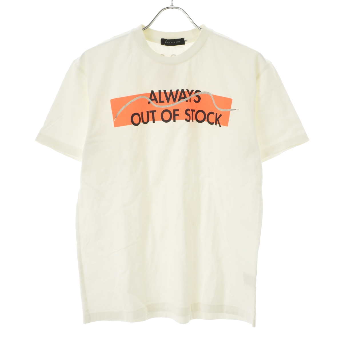 ALWAYS OUT OF STOCK / オールウェイズアウトオブストック シューレースロゴプリント 半袖Tシャツ -ブランド古着の買取販売カンフル