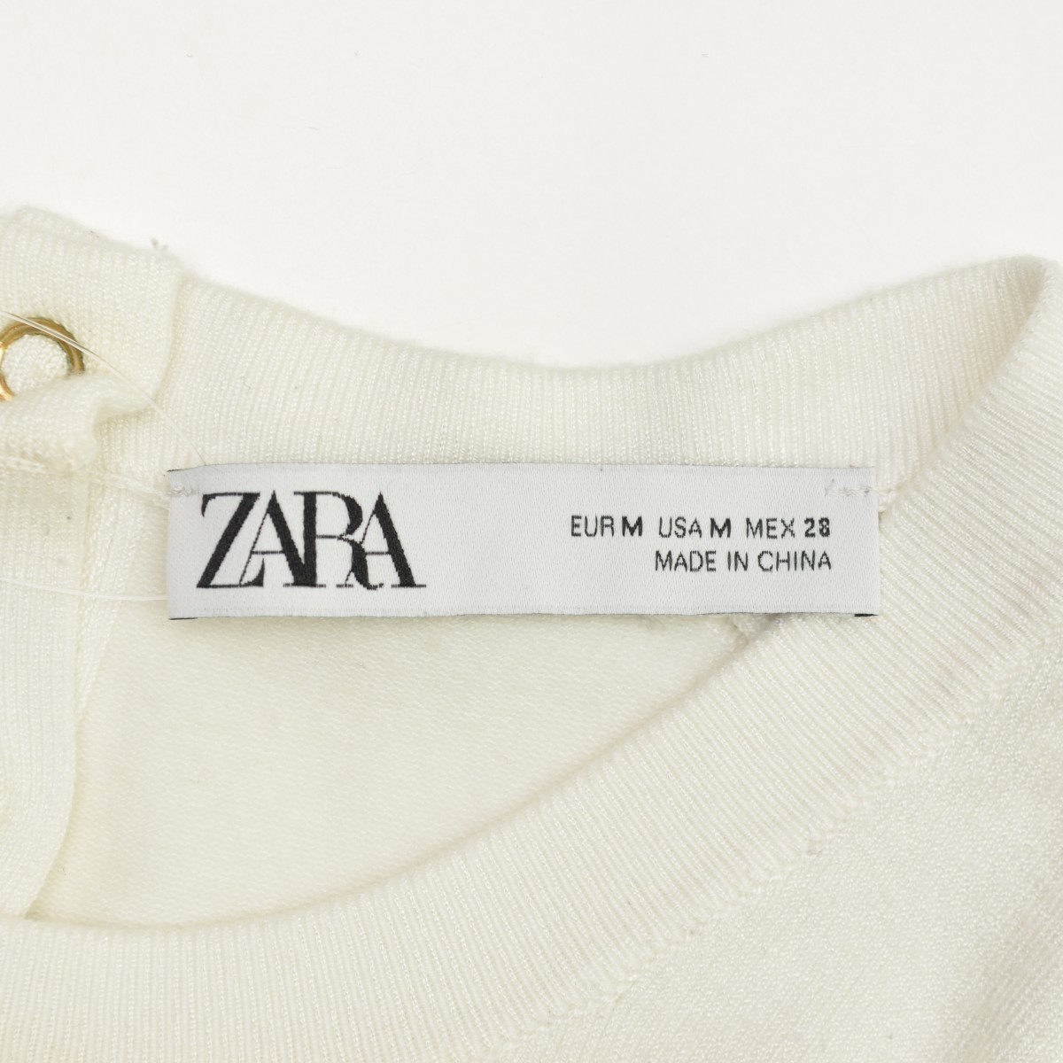 ZARA / ザラ ナイロンレーヨンクルー 半袖ニット -ブランド古着の買取販売カンフル