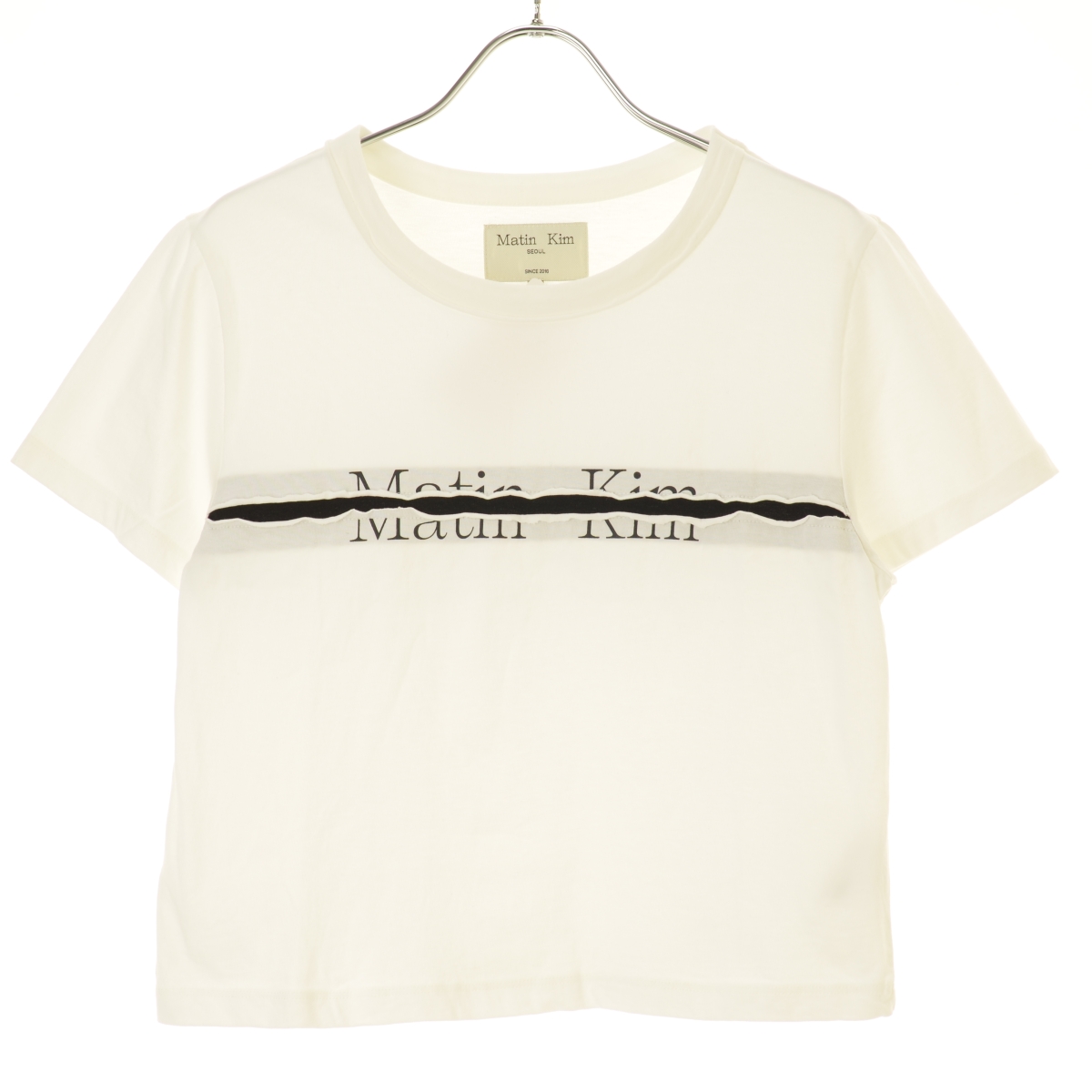 Matin Kim / ޡƥ θMK2400TS002M LOGO CUTTED CROP TOP ץȾµTġרܺٲ