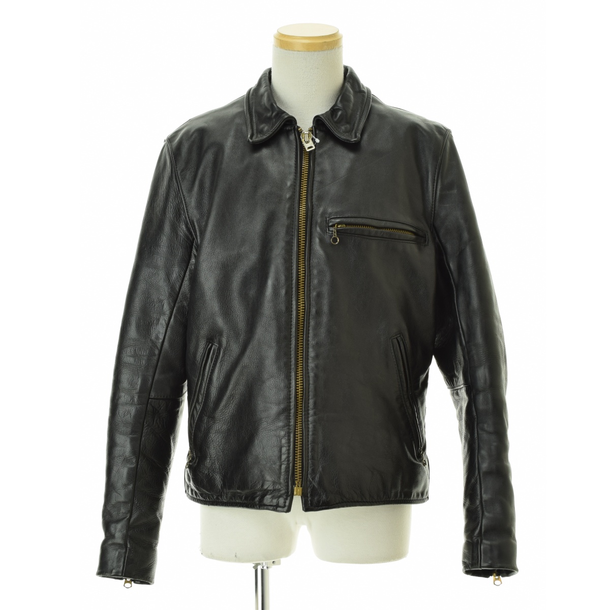 ブランド古着】VANSON / バンソン 9D 襟付き レザー シングル