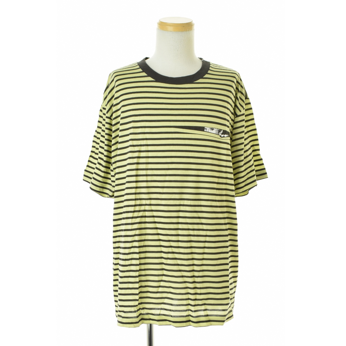 黄色ボーダーにドット ブランド古着】HEALTH / ヘルス HT18-008 PEEP BORDER TEE 覗き見